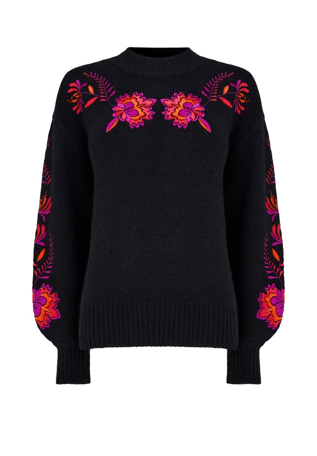 Mockneck Embroidered Sweater image number 1