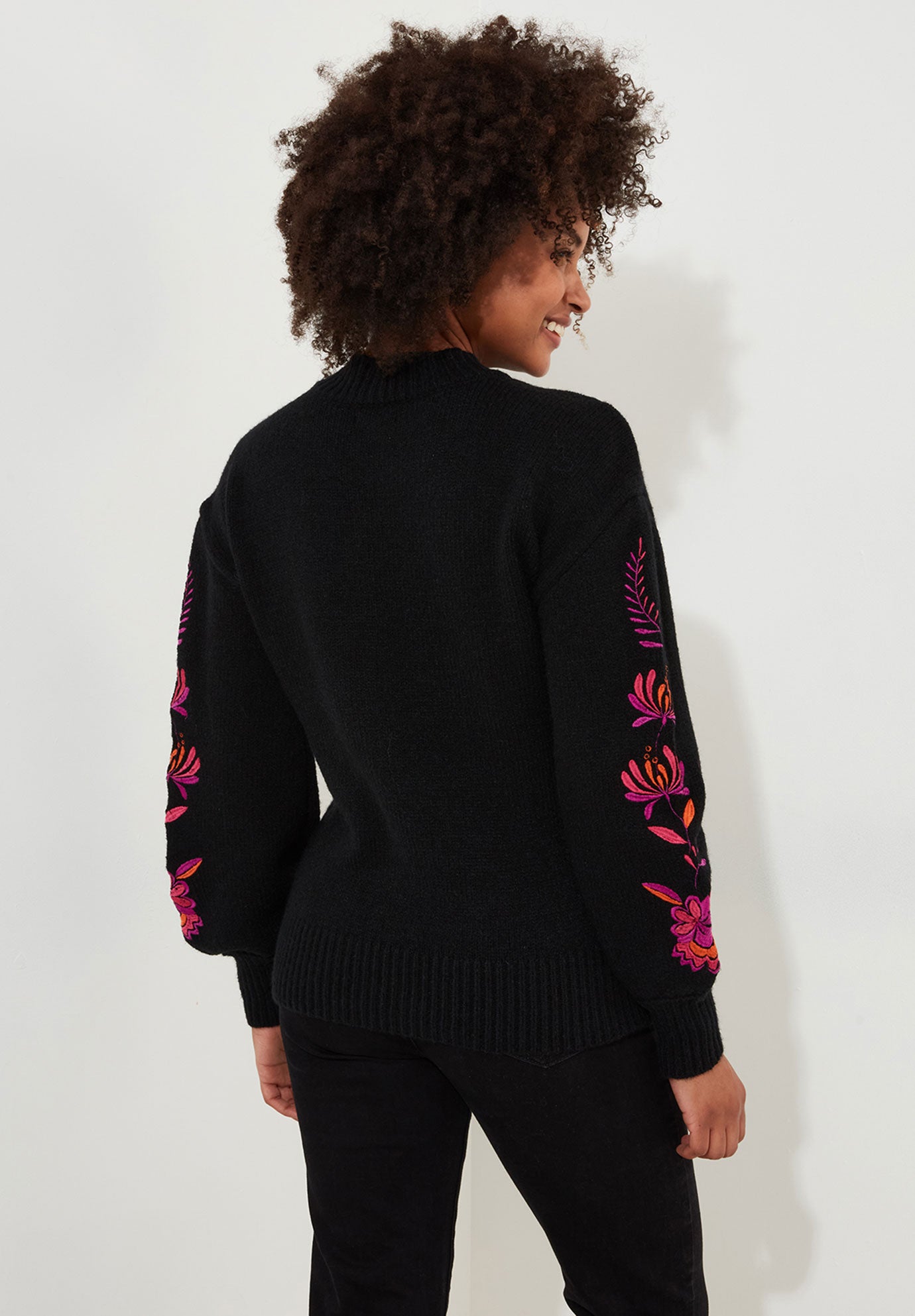 Mockneck Embroidered Sweater image number 2