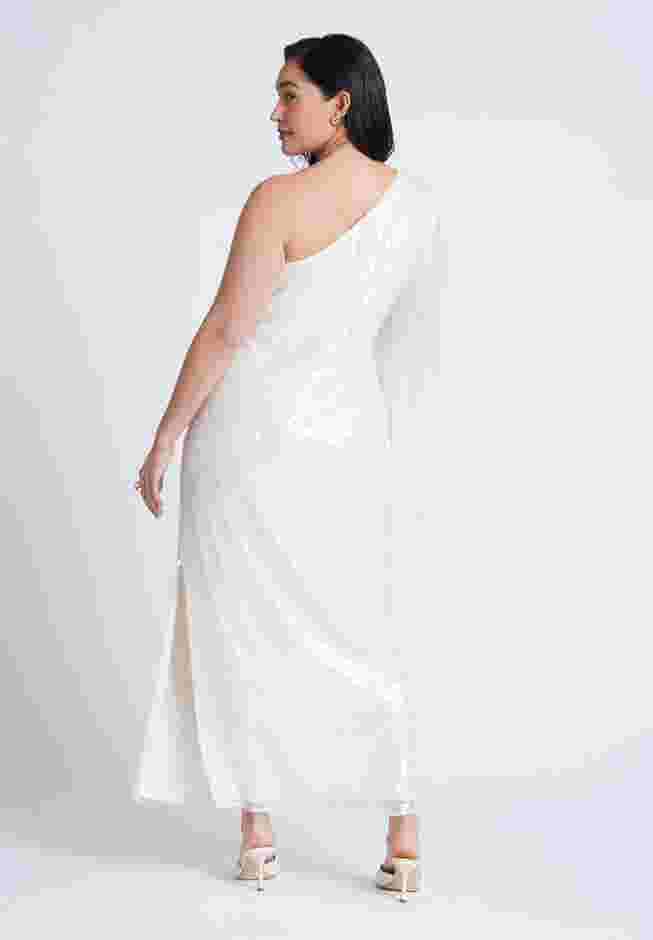  One Shoulder Dramatic Sleeve Sequin Dress image number 1