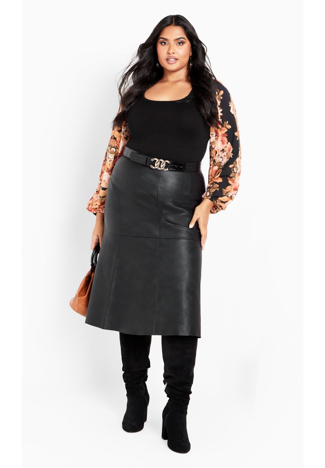 May Contrast Floral Sleeve Sweater image number 1