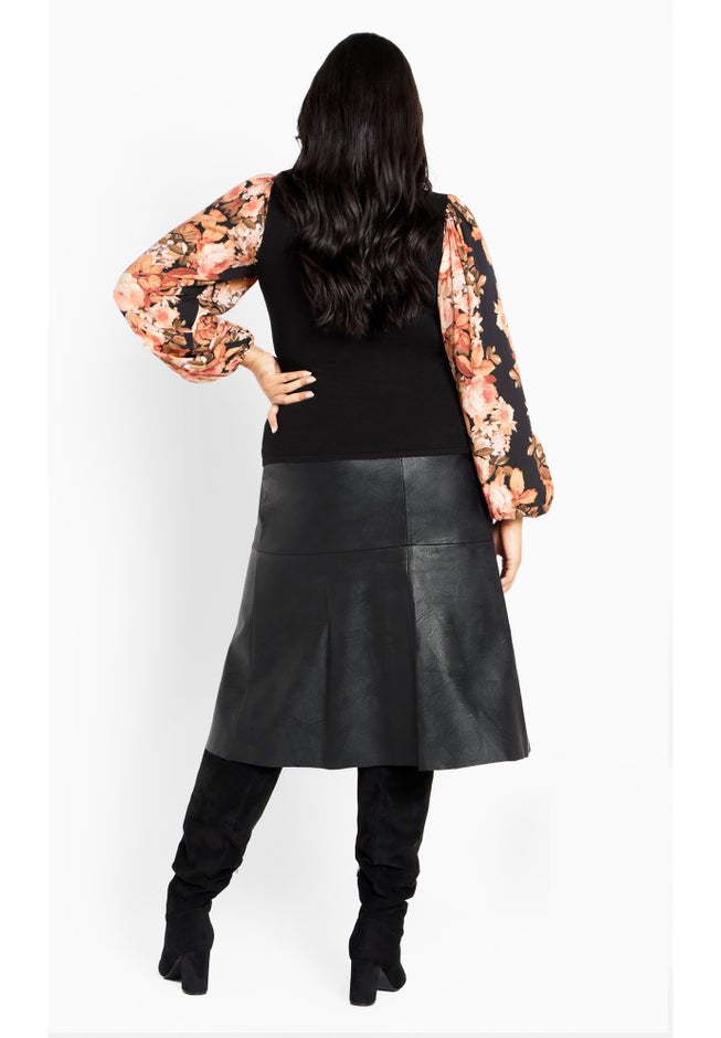 May Contrast Floral Sleeve Sweater image number 2