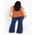 May Contrast Floral Sleeve Sweater image number null