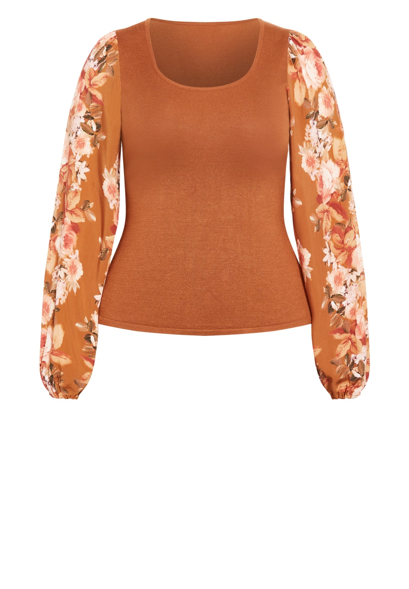 May Contrast Floral Sleeve Sweater image number 3