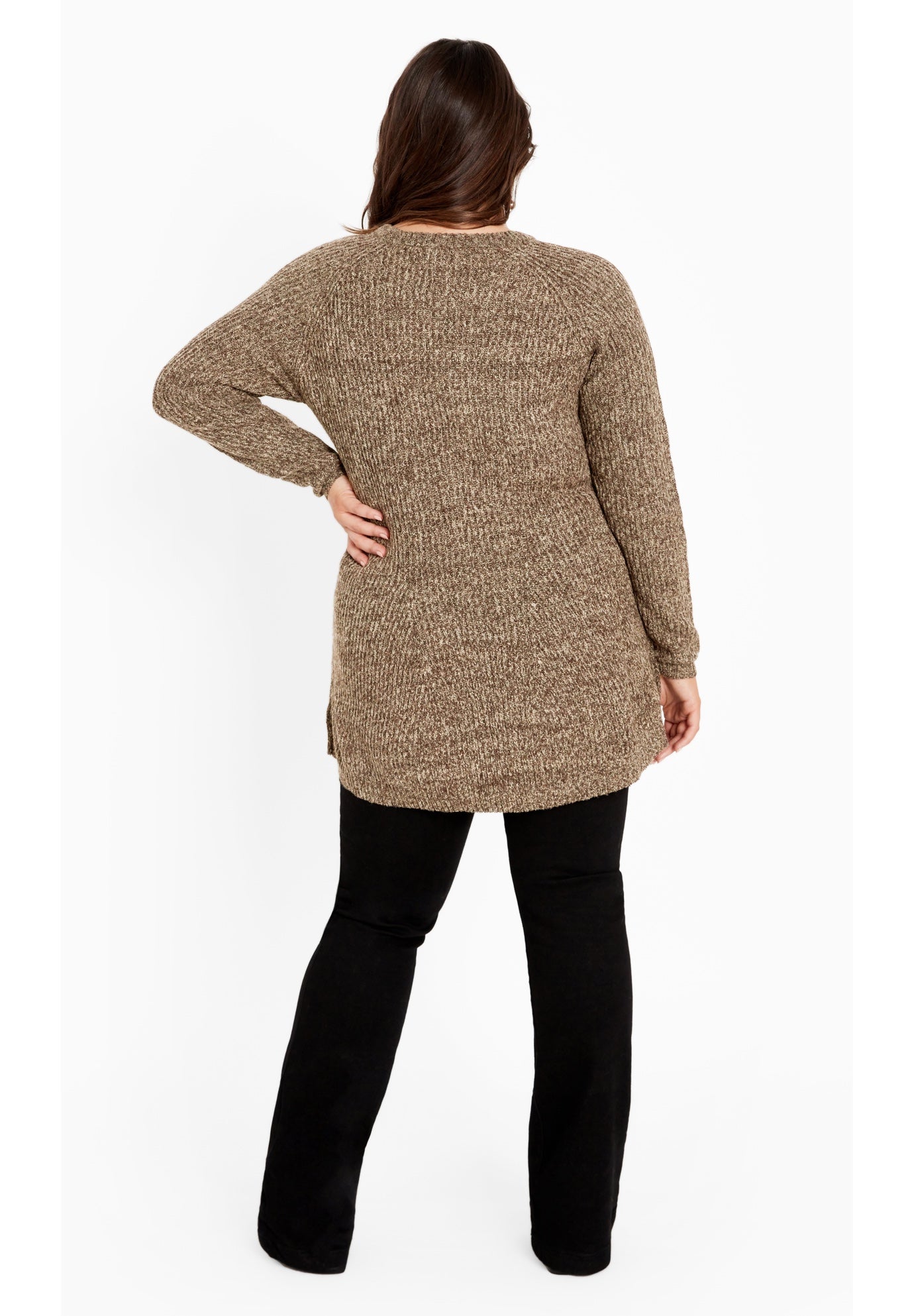 Tia Curved Hem Tunic Sweater image number 3