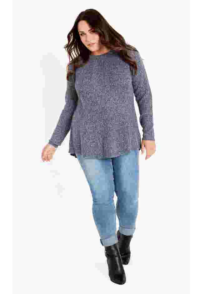 Tia Curved Hem Tunic Sweater image number 2