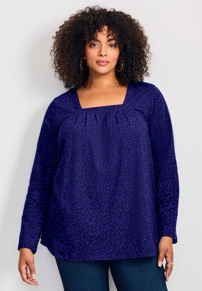 Square Neck Pleated Tunic image number 0