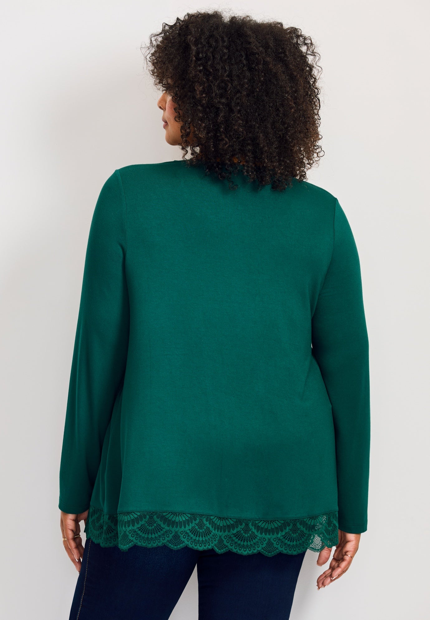 Lace Hem Crewneck Tunic image number 1