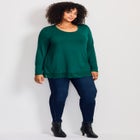 Lace Hem Crewneck Tunic image number null