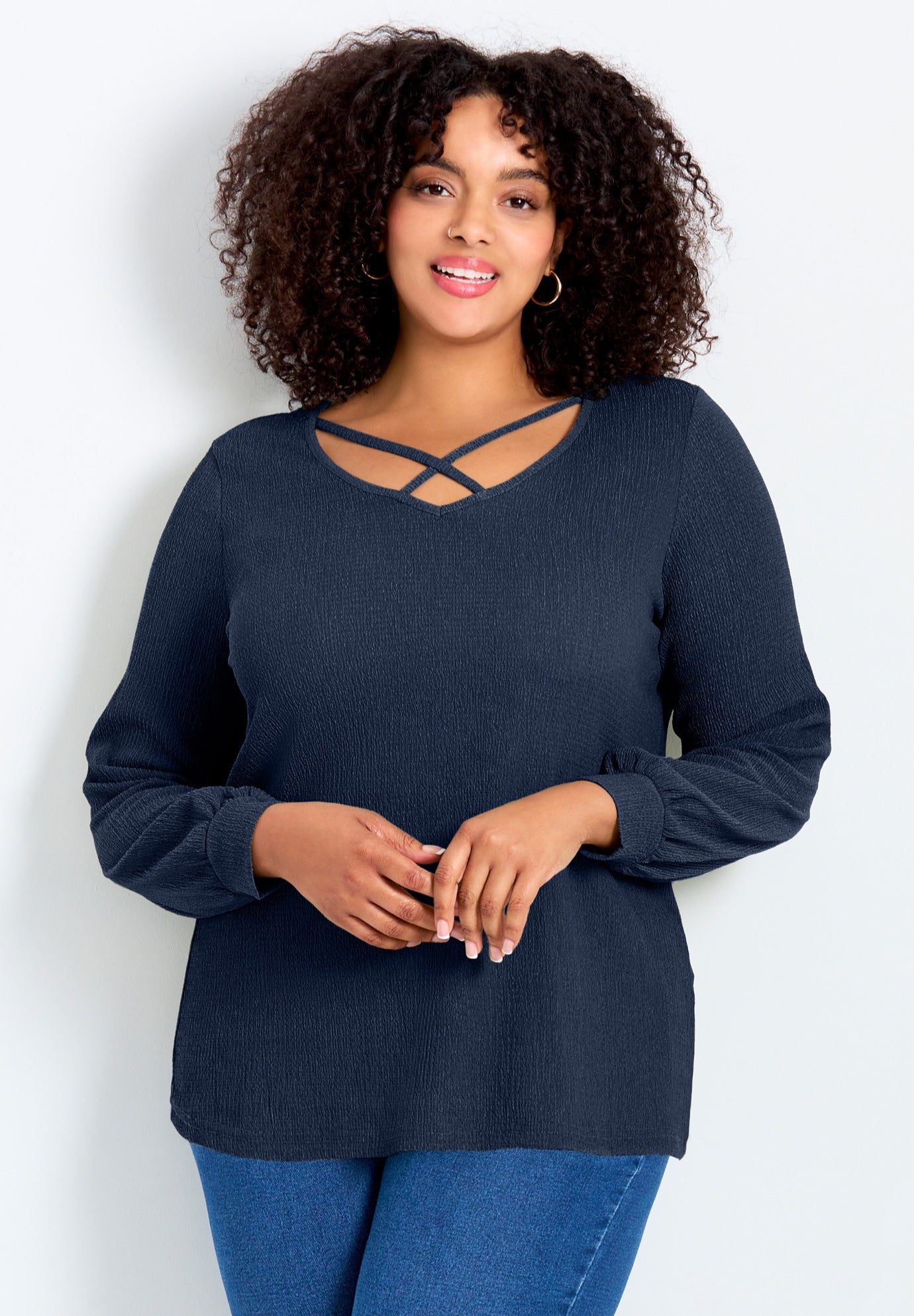 V-Neck Criss-Cross Top image number 0