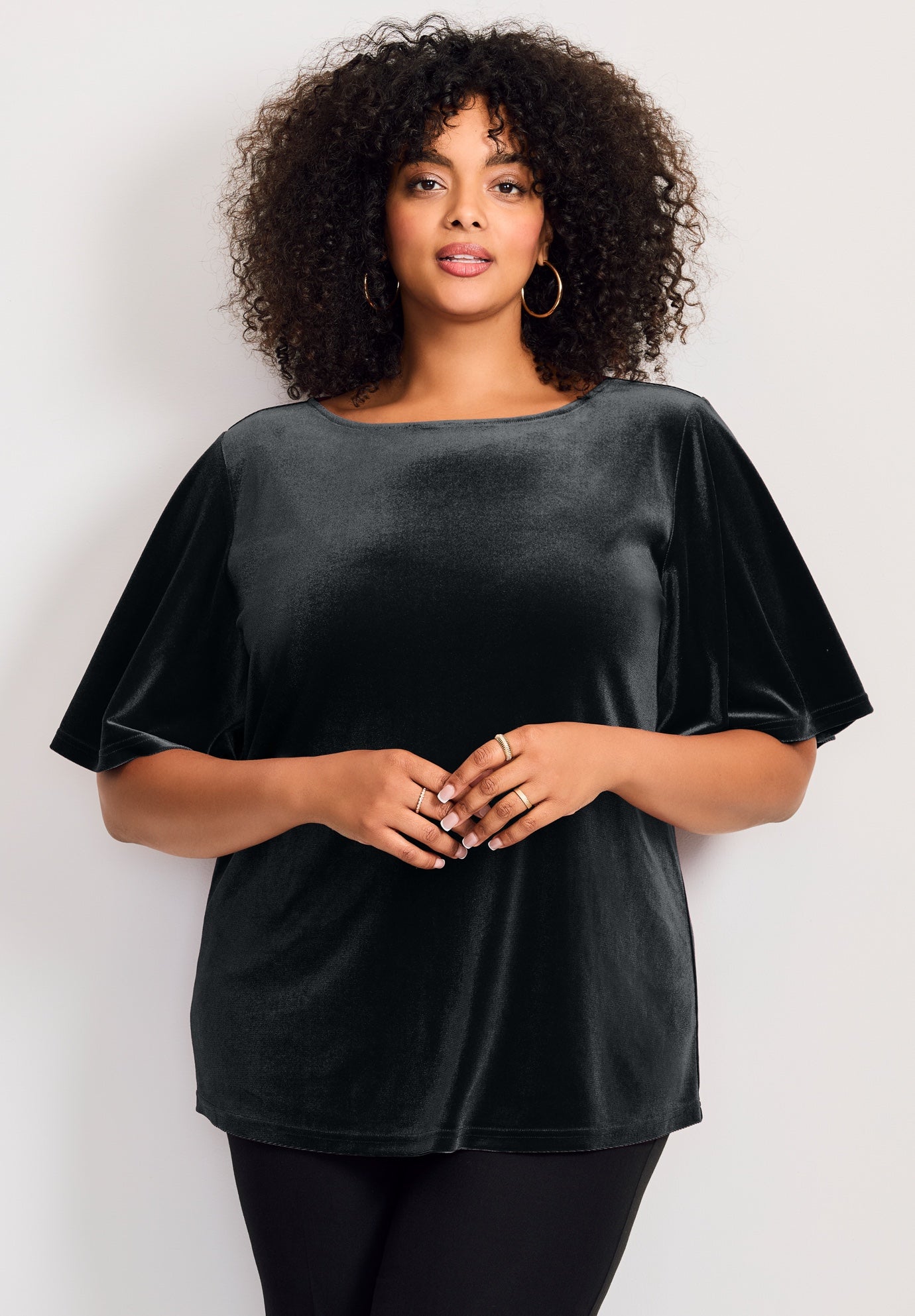 Kimono Velour Sleeve Tee image number 0