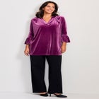 Split Neck Bell Sleeve Top image number null