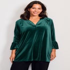 Split Neck Bell Sleeve Top image number null
