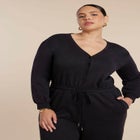Button Up Long Sleeve Jumpsuit image number null