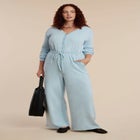 Button Up Long Sleeve Jumpsuit image number null
