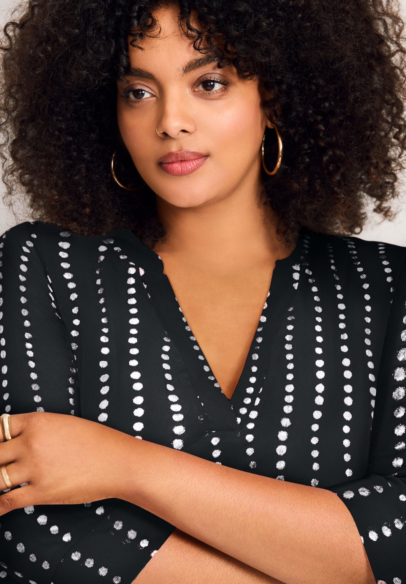 Split-Neck Foil Top image number 3