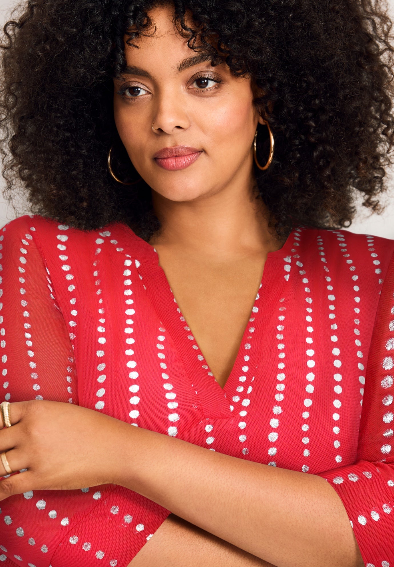 Split-Neck Foil Top image number 2