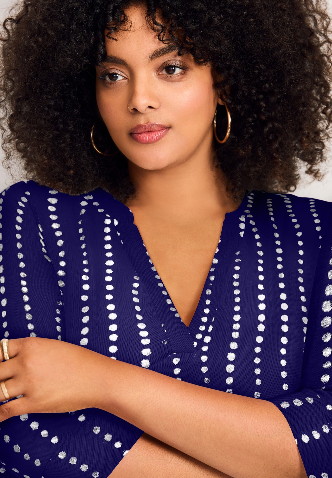 Split-Neck Foil Top image number 3