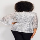 Faux Wrap Sequin Top image number null