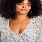 Faux Wrap Sequin Top image number null