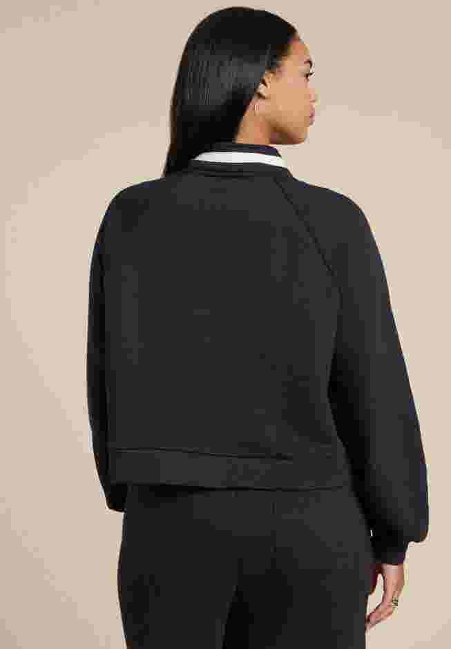 Quarter Zip Stripe Detail Sweatshirt image number 1