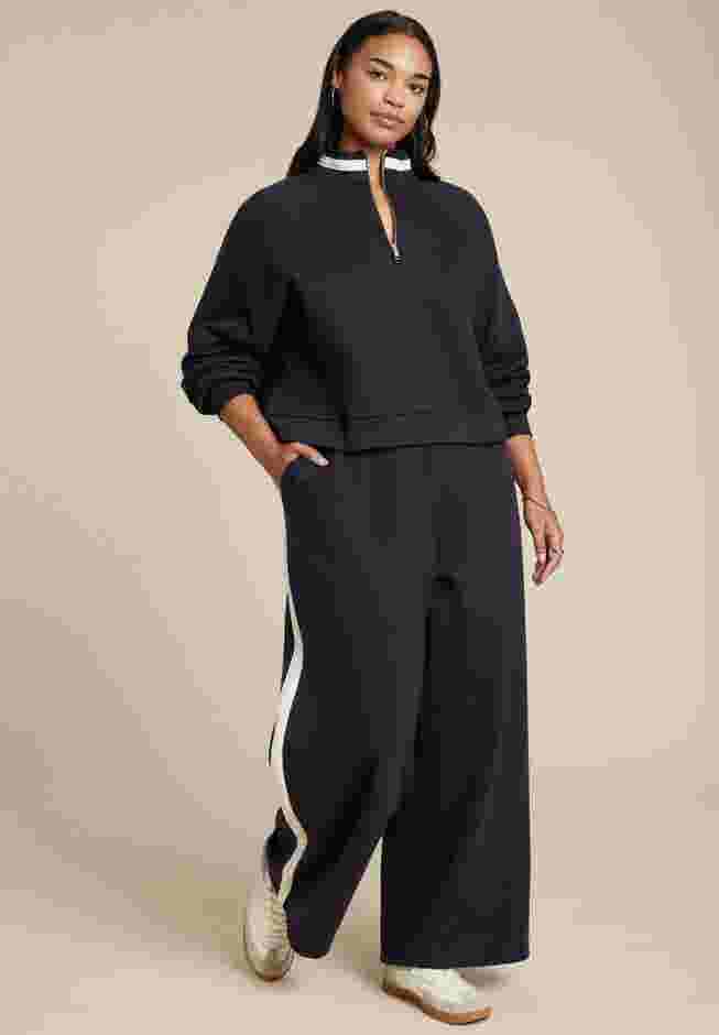 Quarter Zip Stripe Detail Sweatshirt image number 3