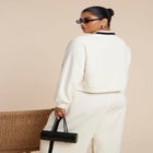 Quarter Zip Stripe Detail Sweatshirt image number null