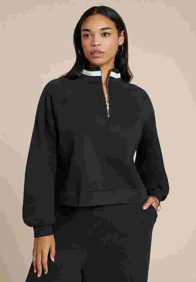 Quarter Zip Stripe Detail Sweatshirt image number 0