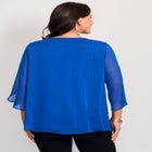 Lurex Stripe Tulip Sleeve Blouse image number null