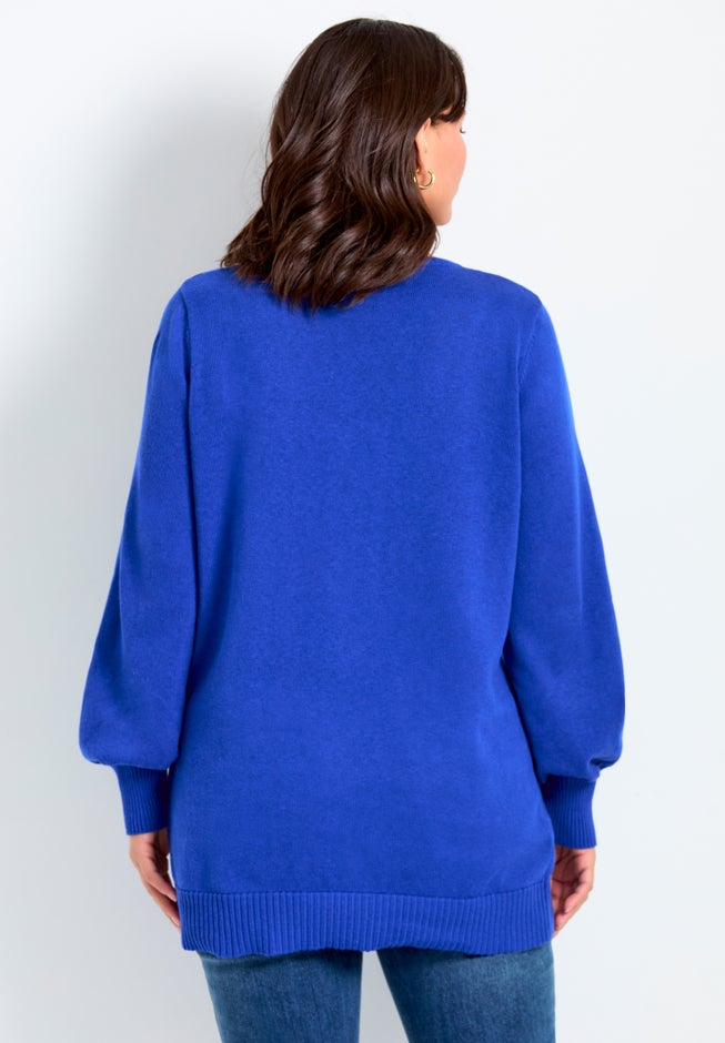 Faux Wrap Pull Over Sweater image number 1