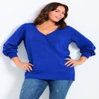 Faux Wrap Pull Over Sweater image number null