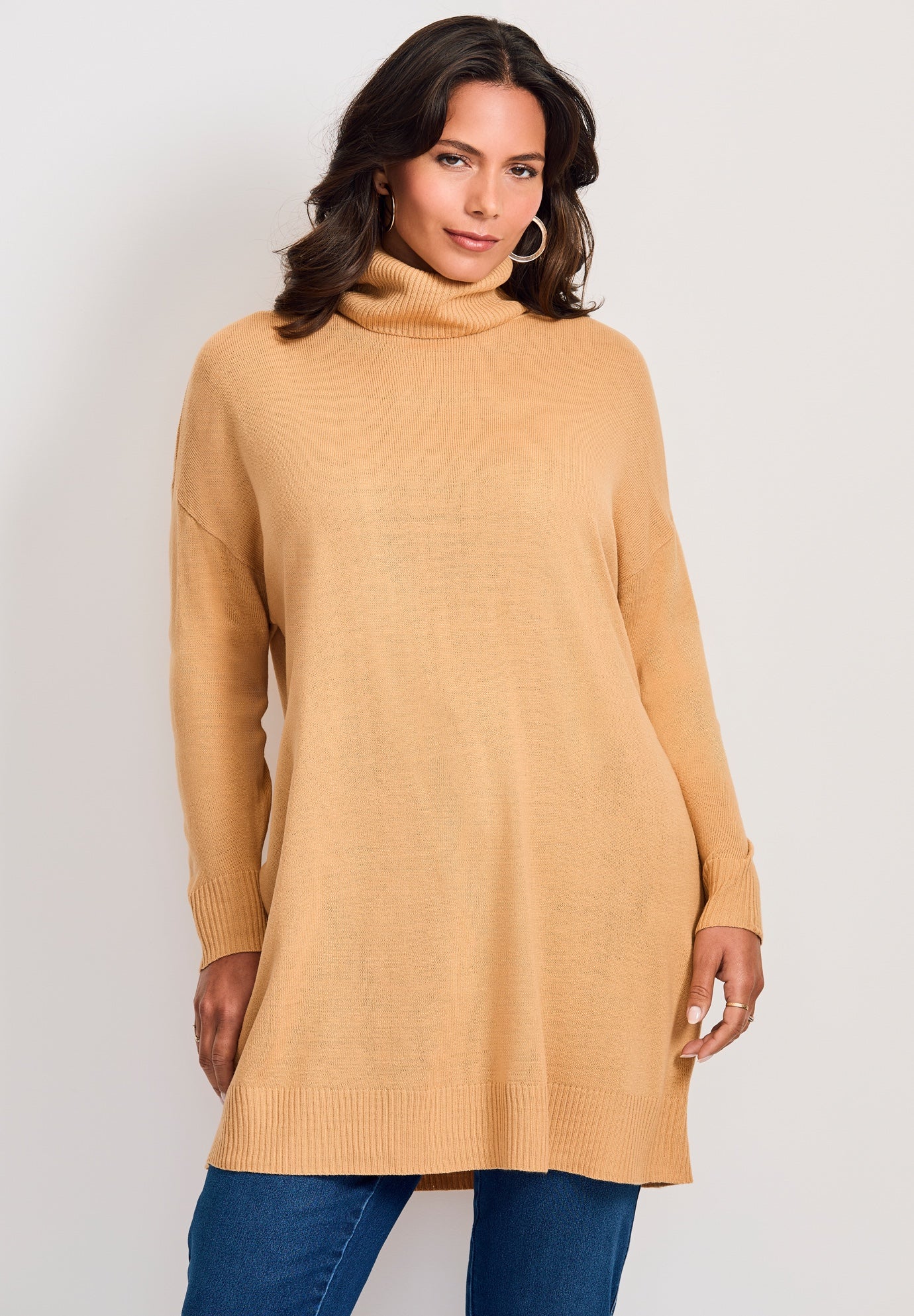 Turtleneck Tunic Sweater image number 0