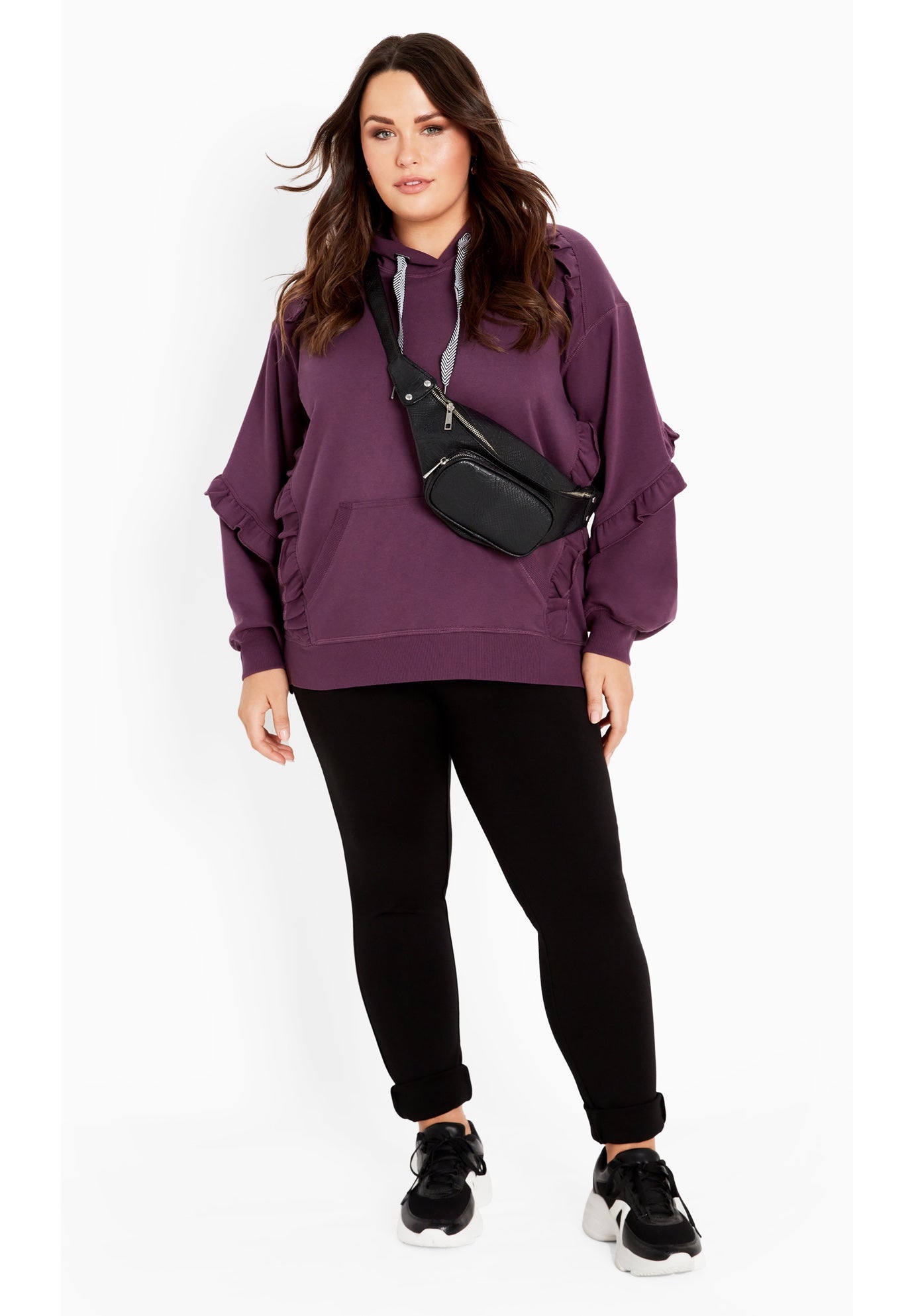 Frill Eggplant Hoodie image number 1