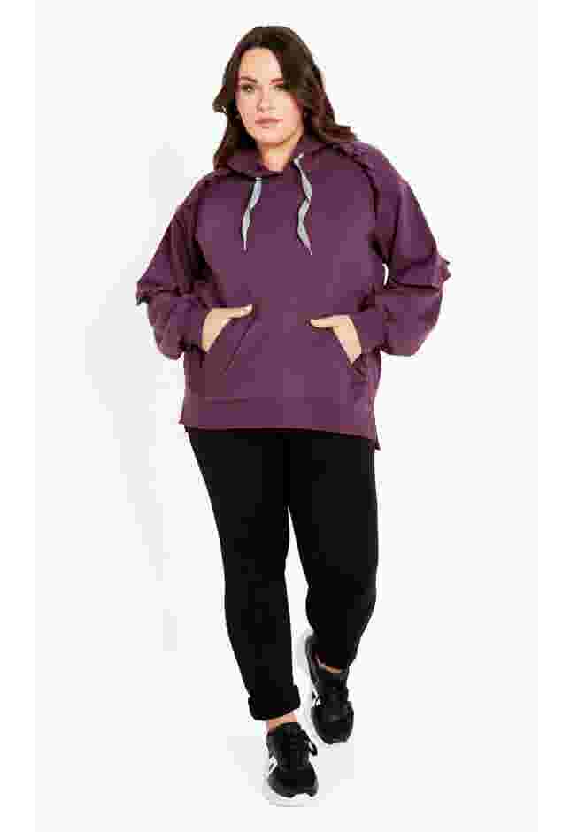 Frill Eggplant Hoodie image number 2