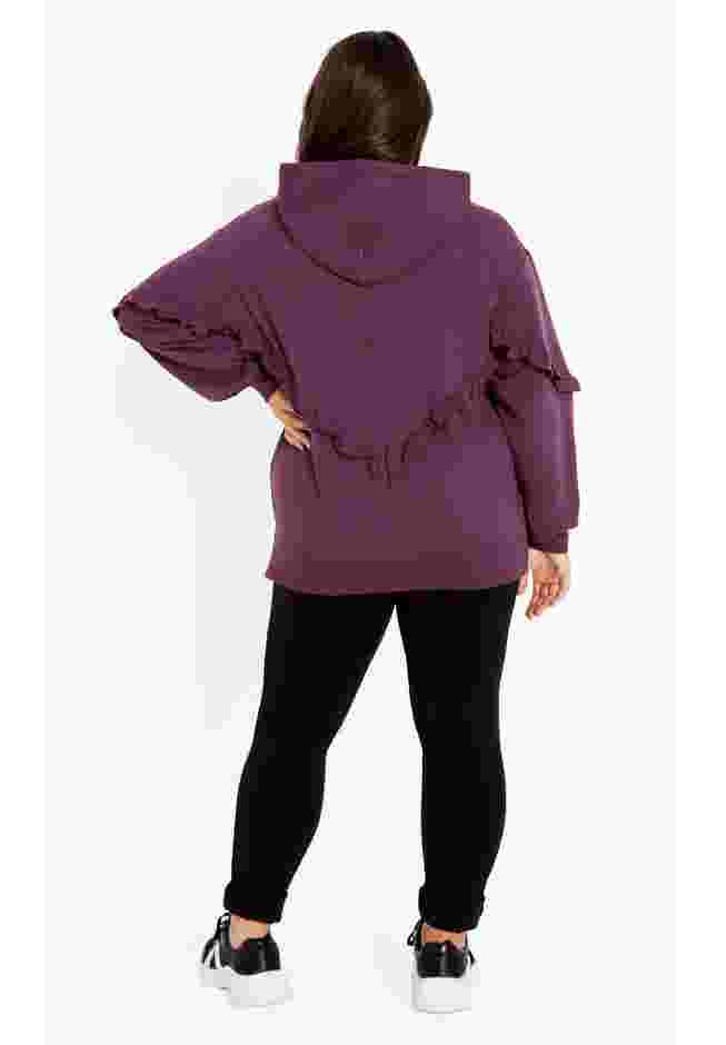 Frill Eggplant Hoodie image number 3