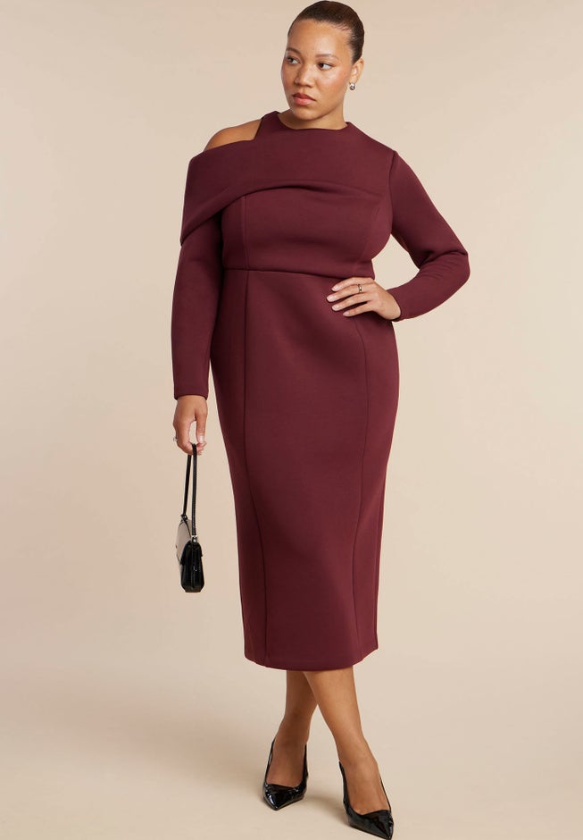 Drape Effect Midi Dress image number 4