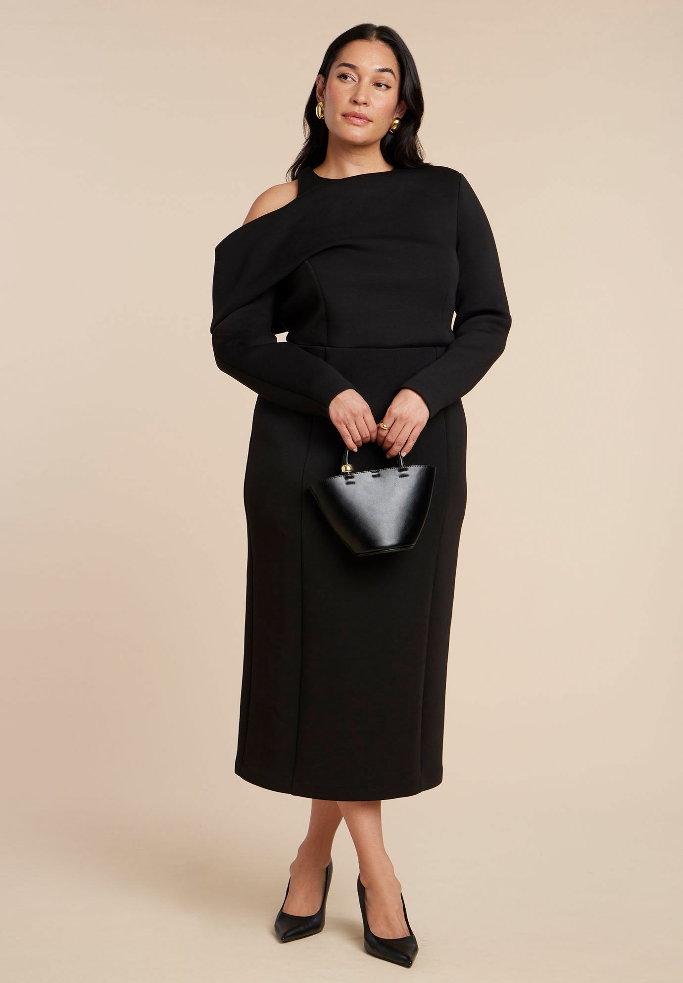 Drape Effect Midi Dress image number 2