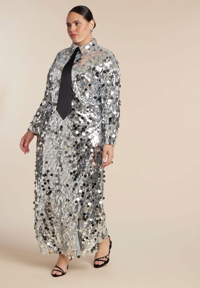 Sequin Shirt Dress image number 1