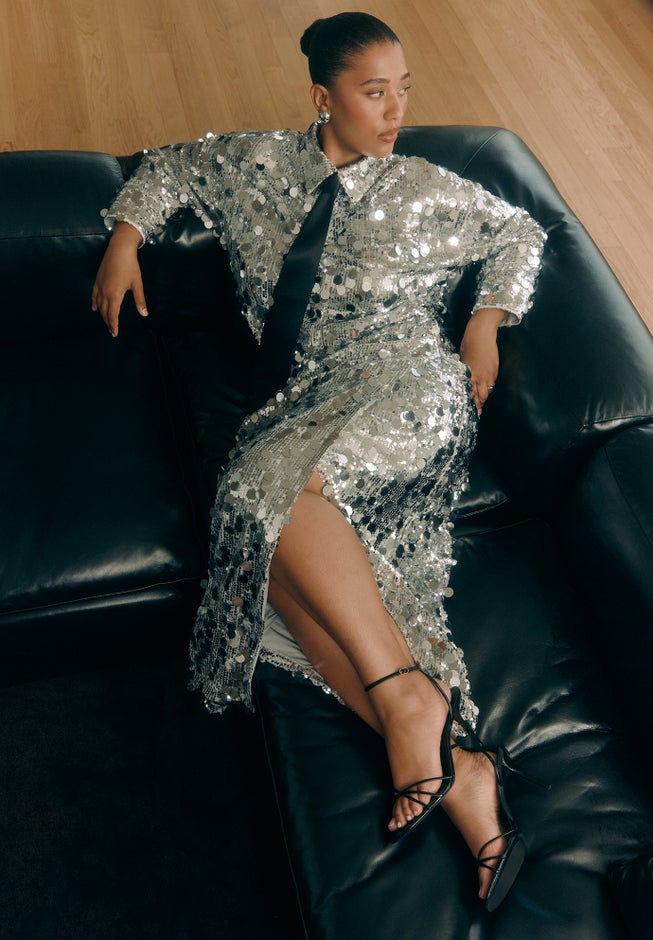 Sequin Shirt Dress image number 5