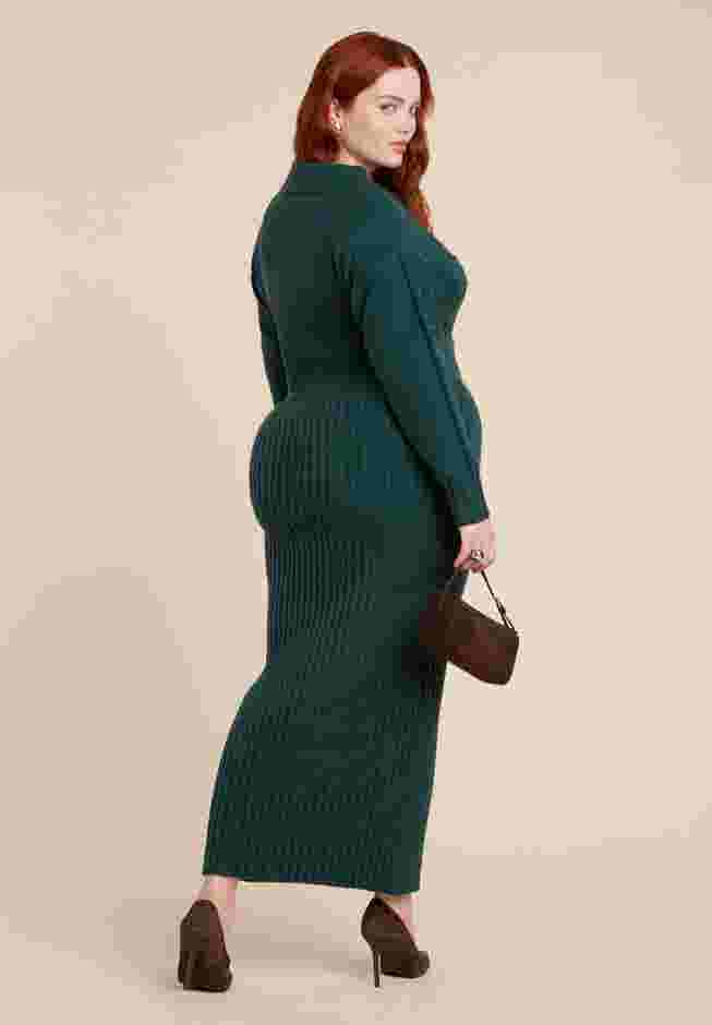 Collared Cinched Sweater Dress image number 1