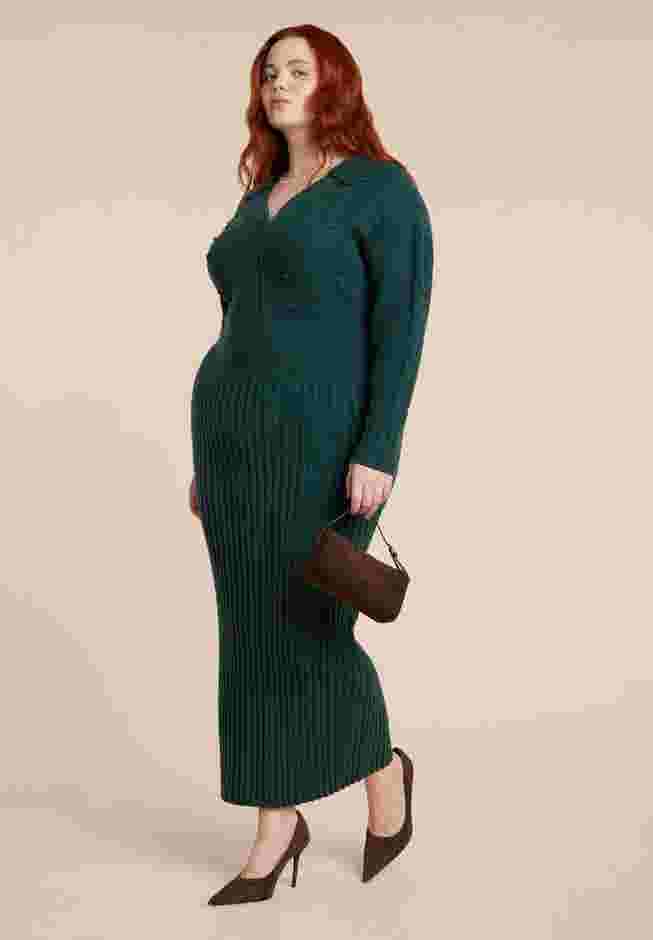 Collared Cinched Sweater Dress image number 2