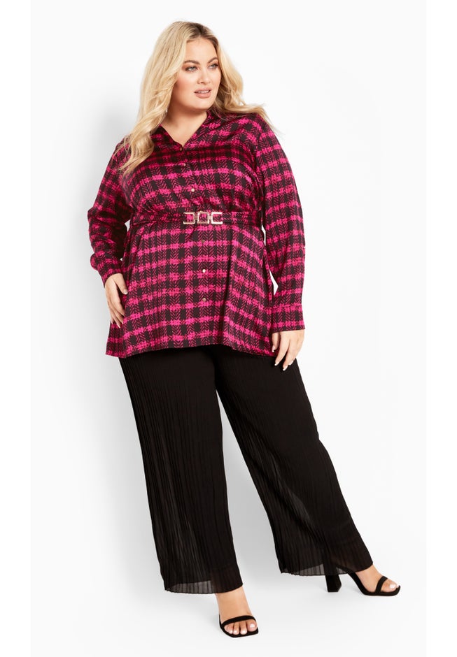 Eva Longline Gold Waist Belt Print Shirt image number null