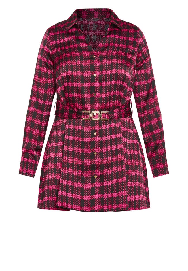 Eva Longline Gold Waist Belt Print Shirt image number null