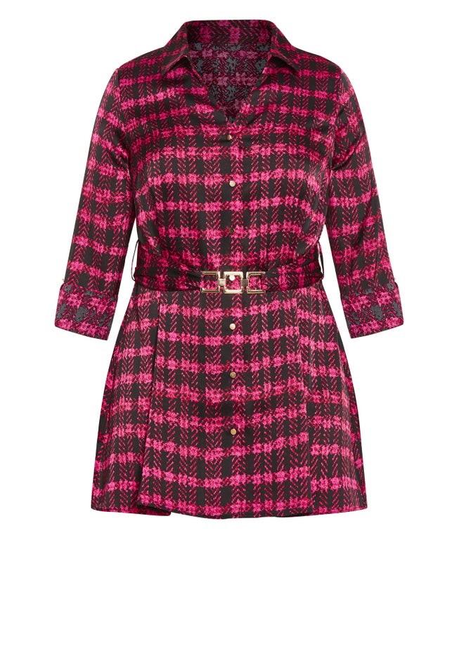 Eva Longline Gold Waist Belt Print Shirt image number null