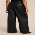 Basket Weave Faux Leather Wide Leg Pant image number null