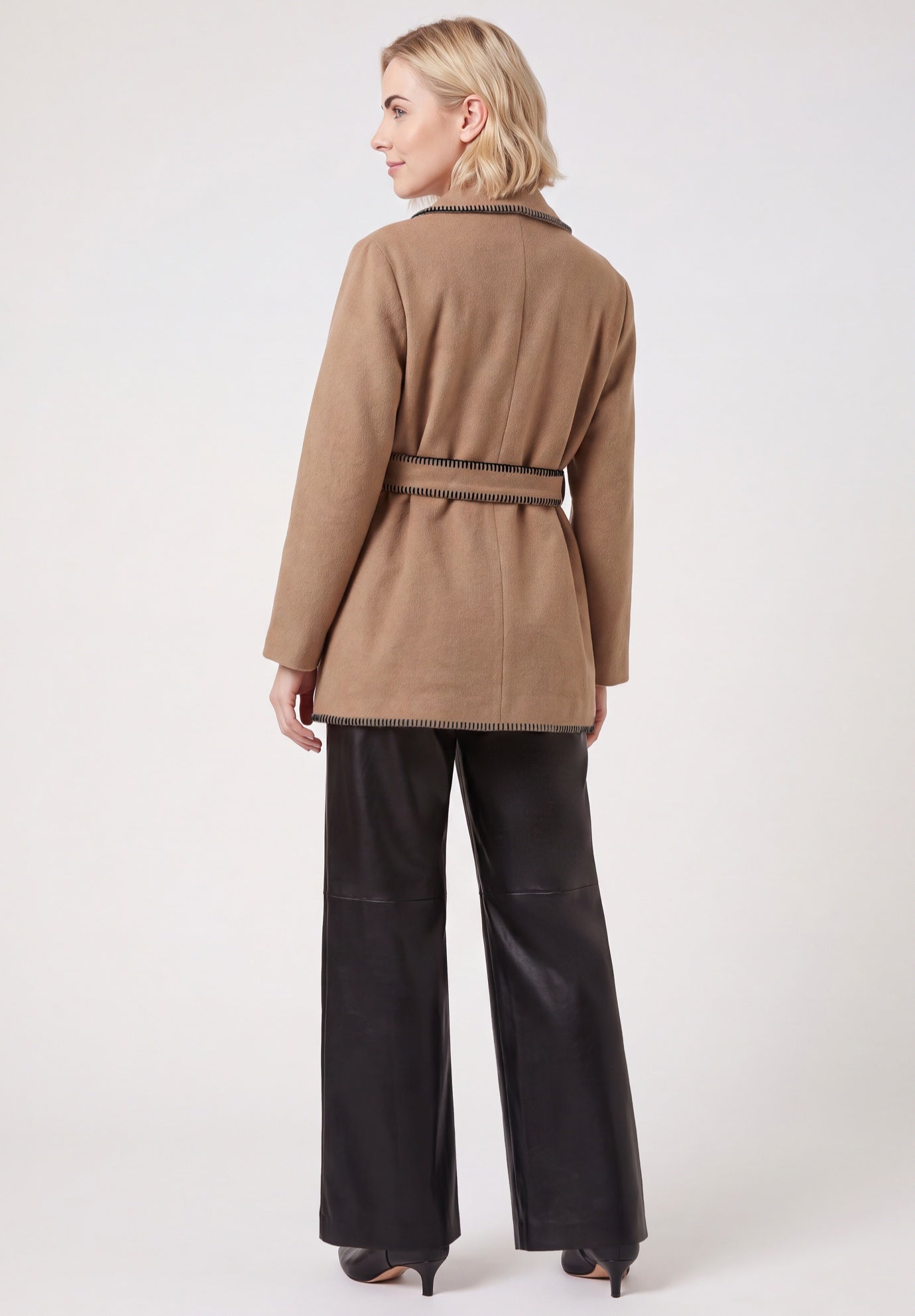Wrap Jacket With Whipstitch Trim image number 1