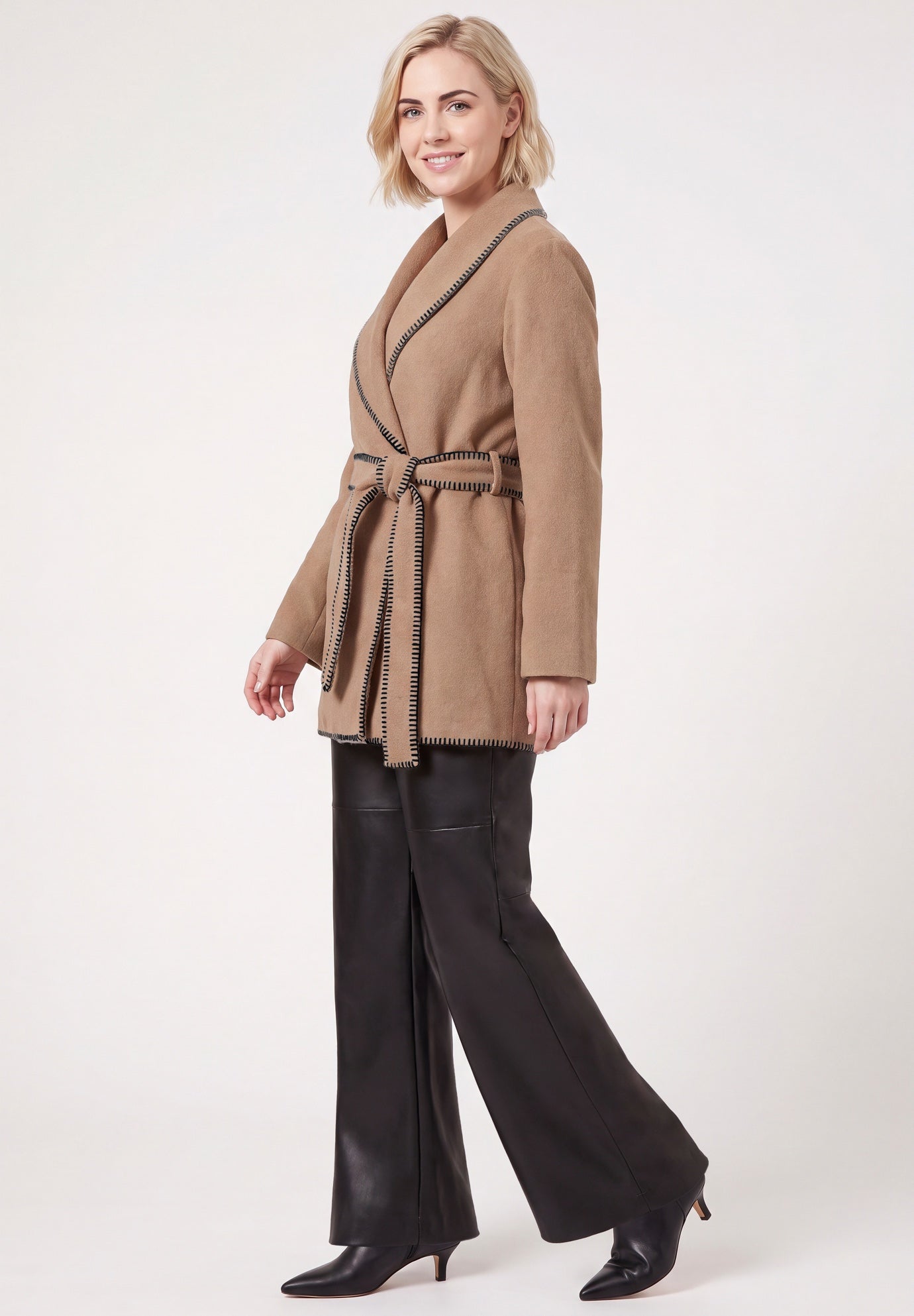 Wrap Jacket With Whipstitch Trim image number 2