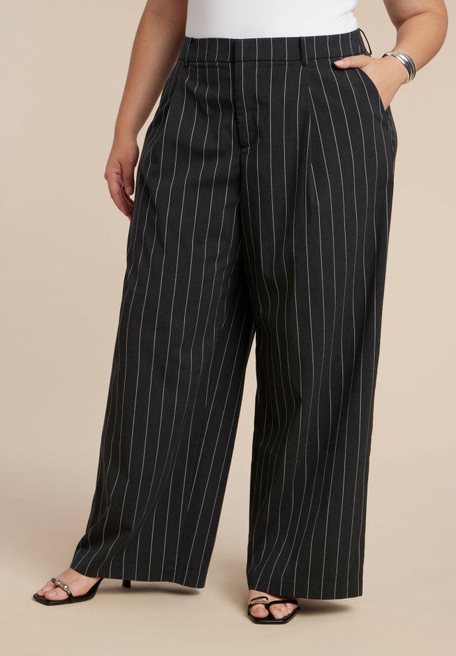 Wide Leg Pinstripe Trouser image number 1