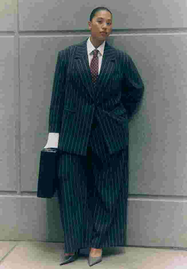 Wide Leg Pinstripe Trouser image number 0