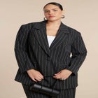 Oversized Pinstripe Blazer image number null