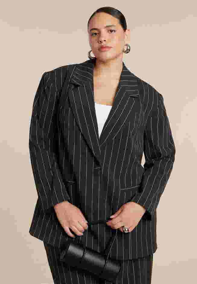 Oversized Pinstripe Blazer image number 1